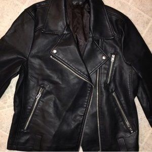 Black Faux leather Topshop jacket [Like New]